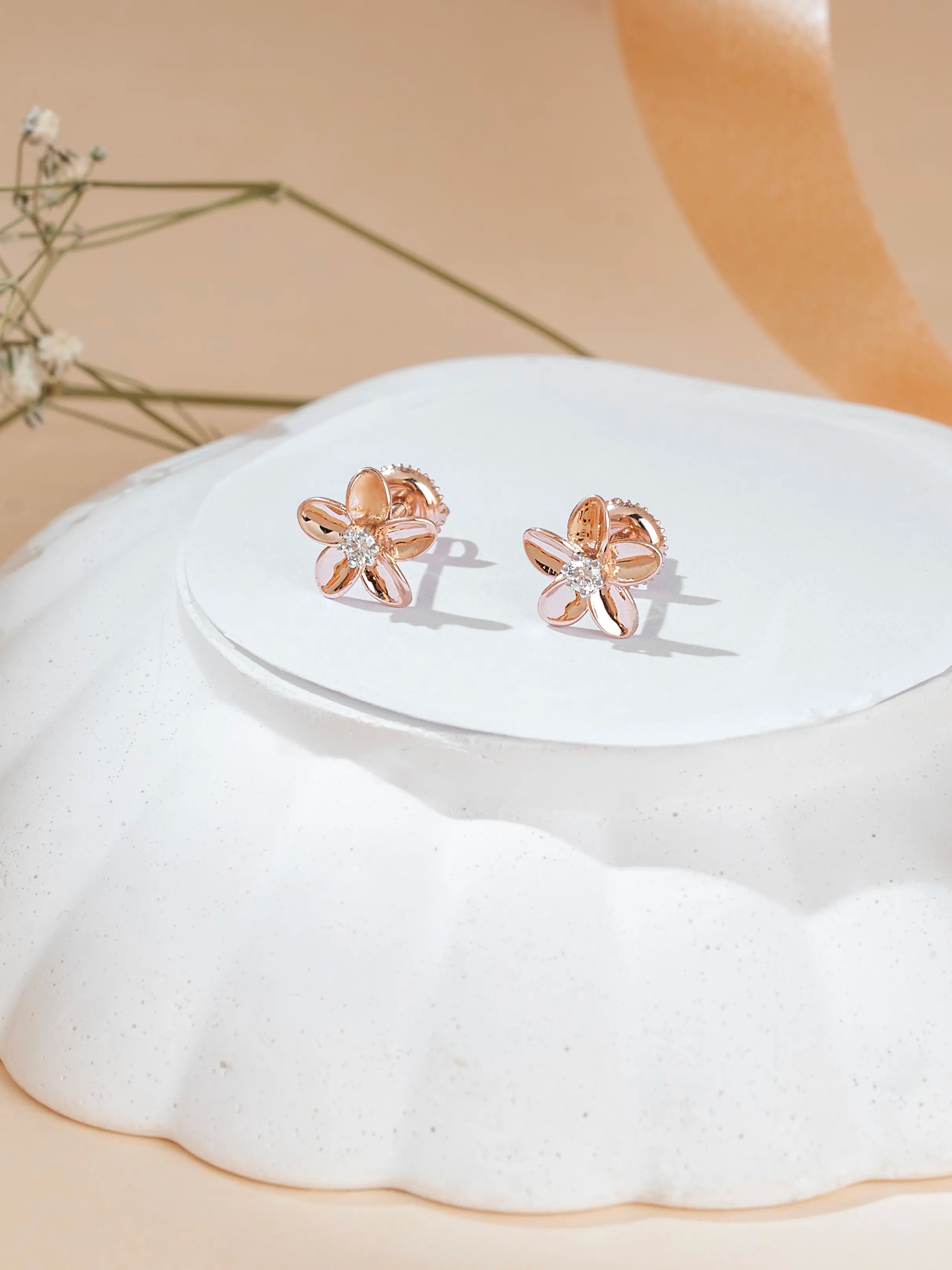 Blossom Petal Diamond Studs